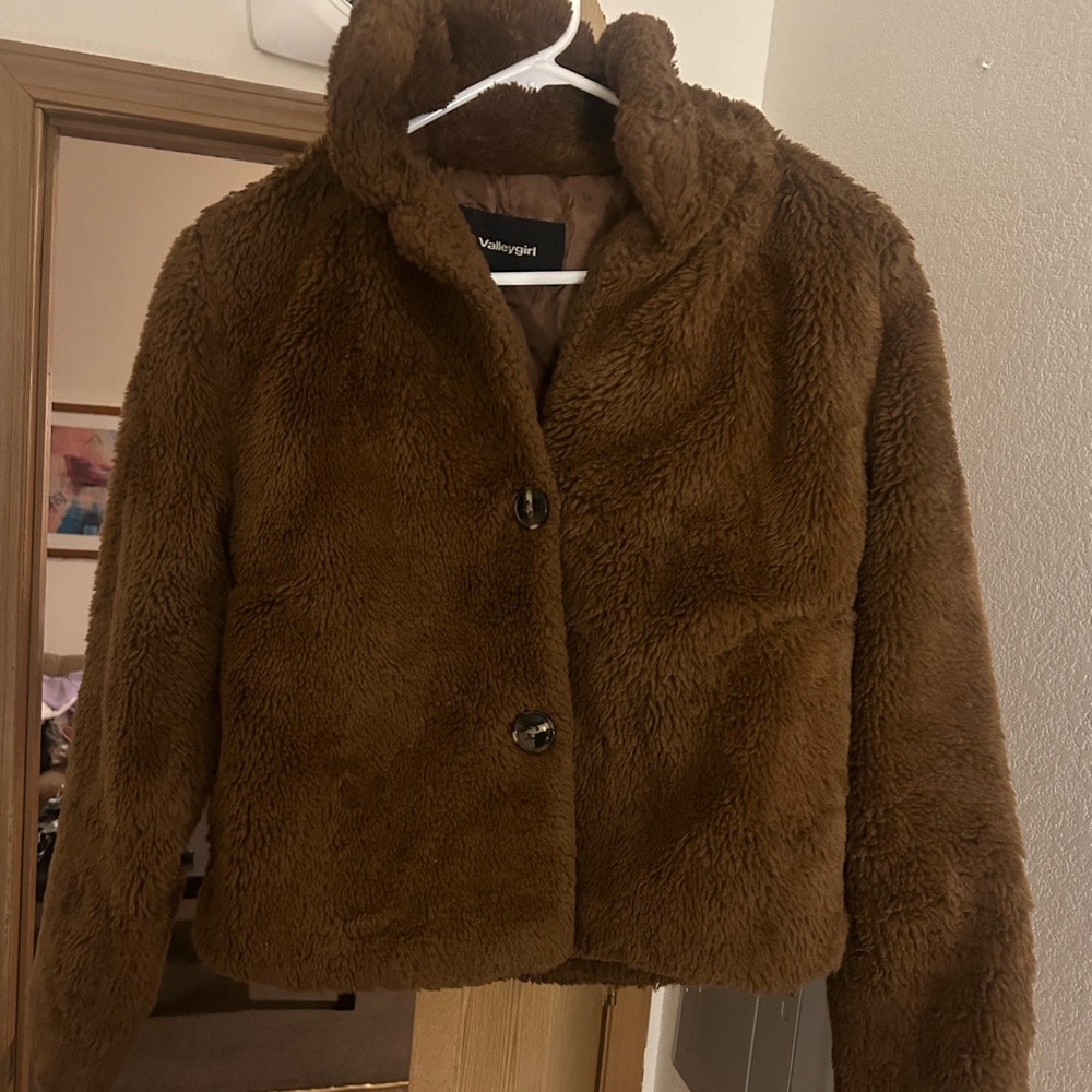 Brown cozy teddy jacket size AU8 / S